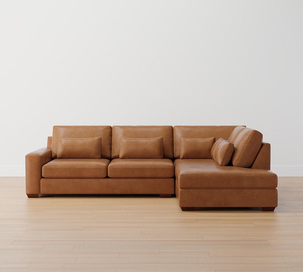 Deep seat deals sectional leather