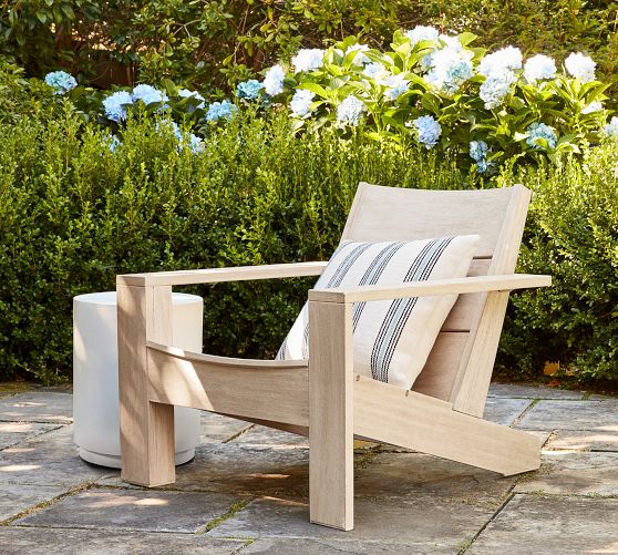 Indio Eucalyptus Modern Outdoor Adirondack Chair Pottery Barn