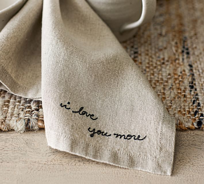 Favorite Embroidered Assorted Linen Napkins - Set of 4