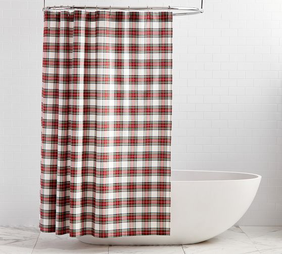 Stewart Plaid Shower Curtain Pottery Barn