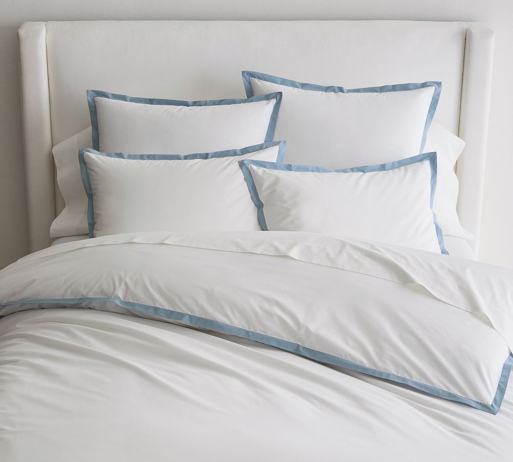 Bordered Percale Duvet Cover Pottery Barn