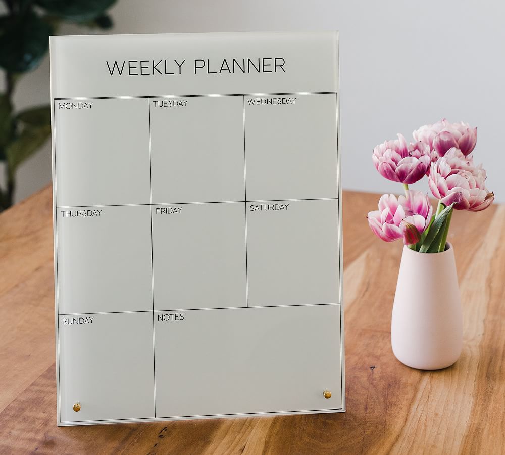 Glass Weekly Planner Dry Erase Board