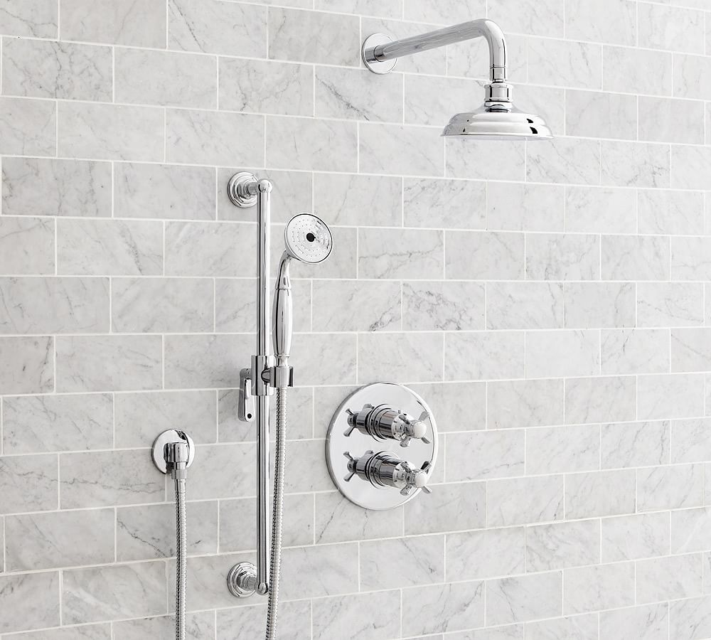 Sussex Cross Handle Thermostatic Shower Set with Handshower
