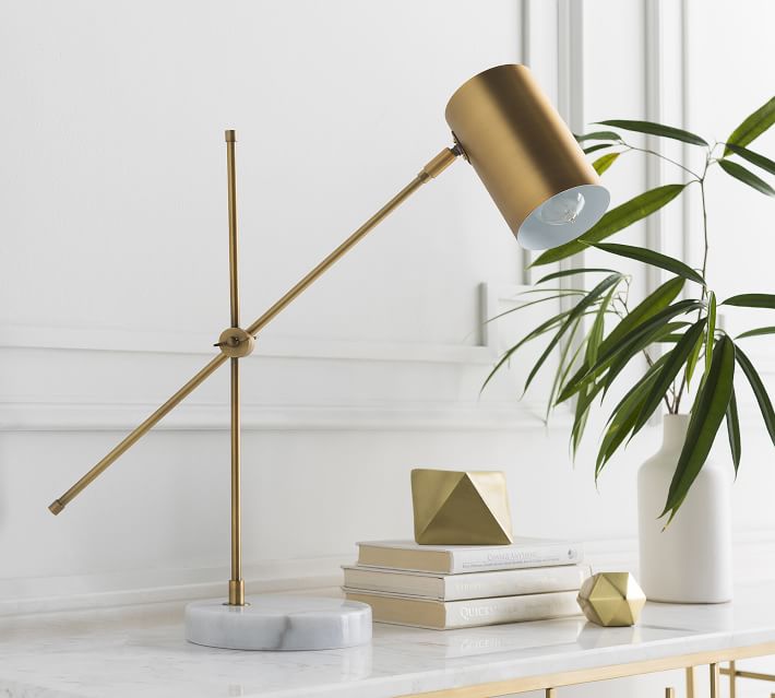 Brass task deals table lamp