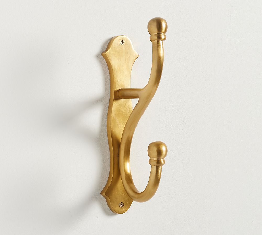 Overscale Hook Single (OD Safe) - Brass | Pottery Barn