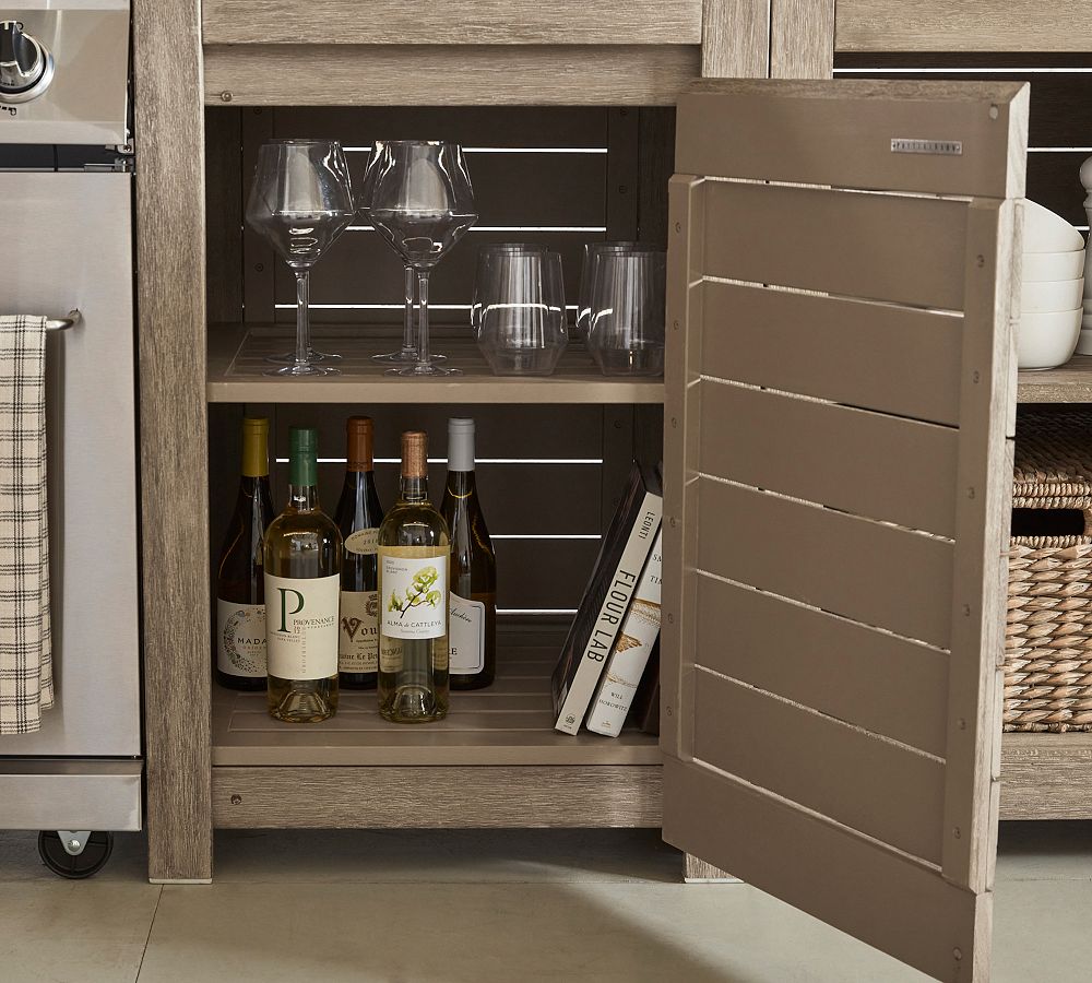 Indio Eucalyptus Outdoor Kitchen Single Door Pottery Barn