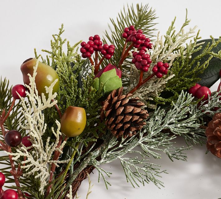 Pine Cone Berry Twig Garland (Set Of 2) 5'L Plastic