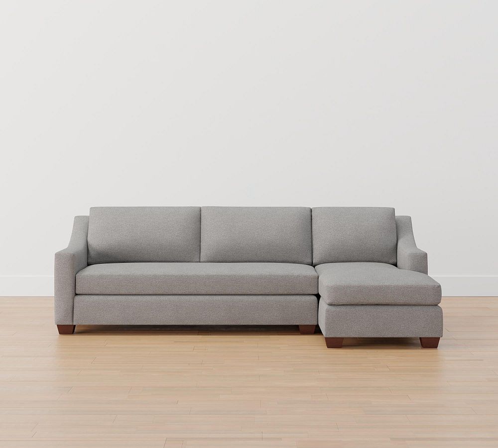 York Slope Arm Upholstered Sofa Chaise Sectional