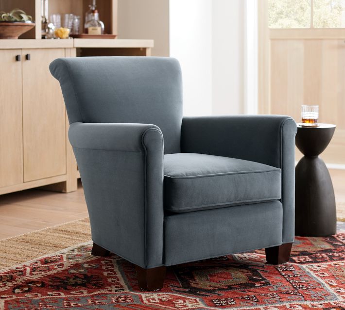 Irving Square Arm Upholstered Recliner, Polyester Wrapped Cushions,  Heathered Chenille Charcoal in 2023