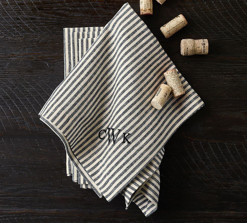 Wheaton Striped Linen/Cotton Napkins Pottery Barn