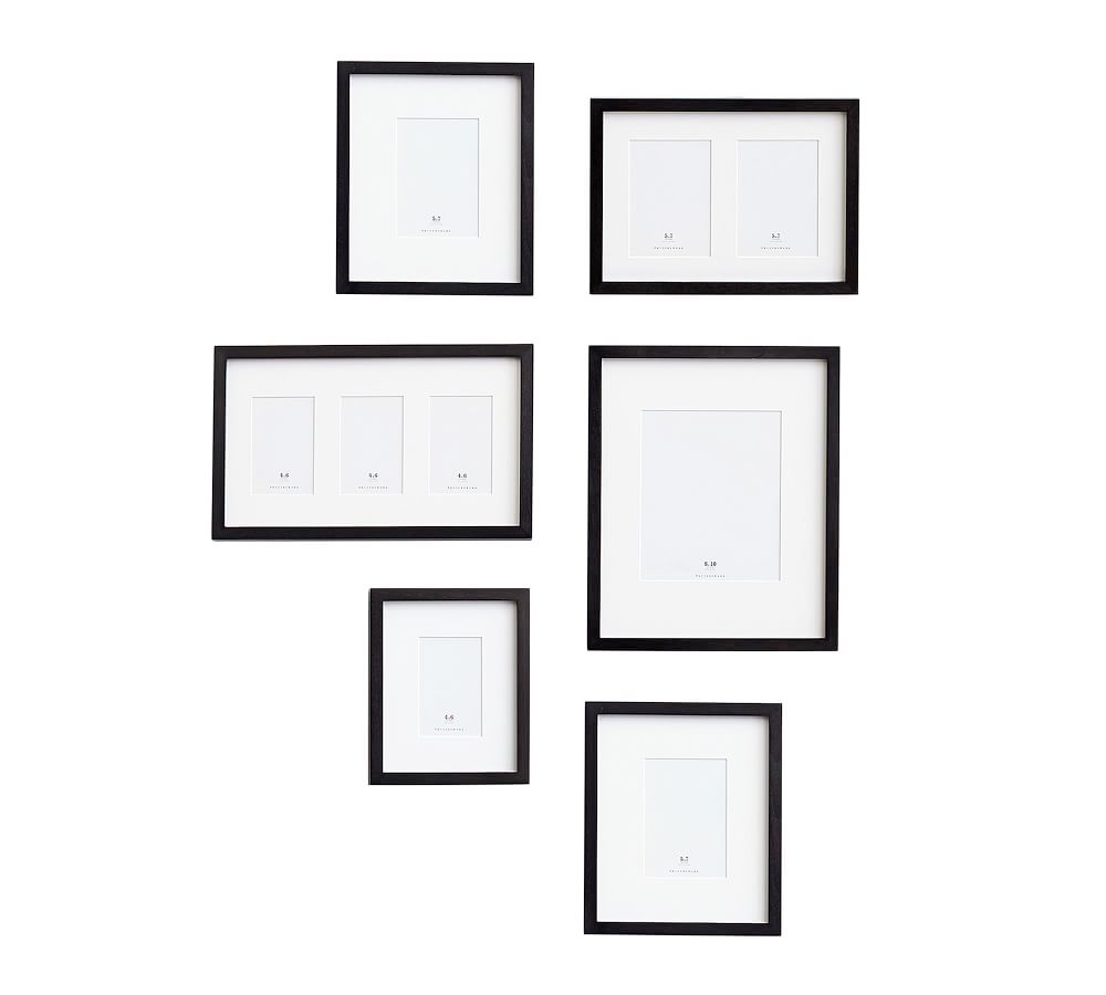 Wood Gallery Frames in a Box, Black - Set of 6