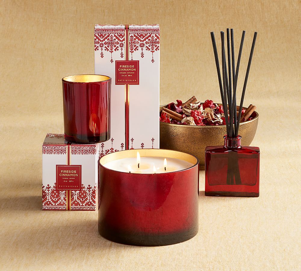 2pc Cinnamon Scented Home Fragrance Oil Home Diffusers Candles Room Therapy 16oz, Red