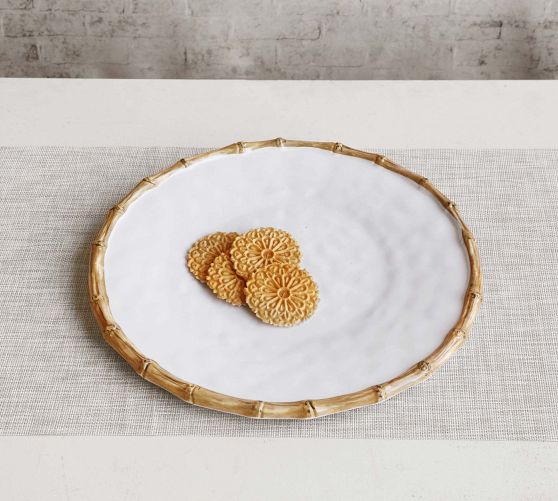 Bamboo Outdoor Melamine Round Platter Pottery Barn