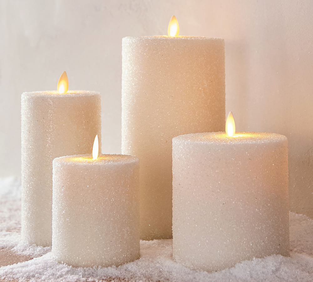 Premium Flicker Flameless Sugared Wax Candles