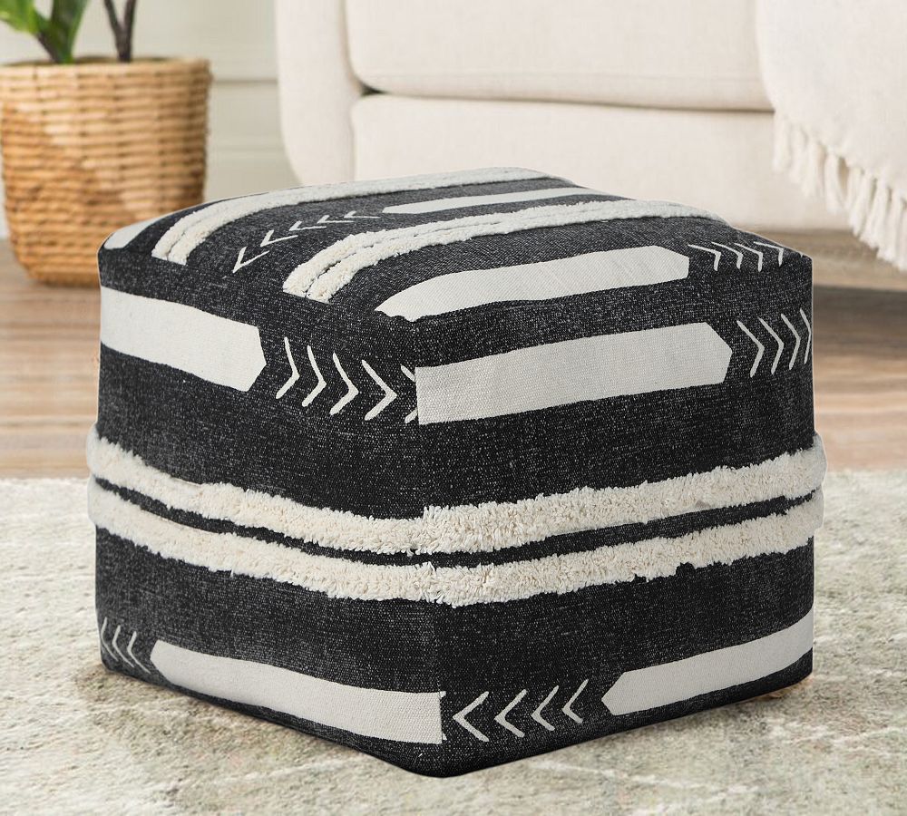 African Black Off-White Ethnic Mudcloth Farmhouse Bath Mat IMAMU