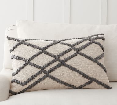 Fine Lines Charcoal Pillow Cover Set | Pottery Barn