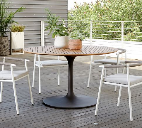 Teak round deals patio table