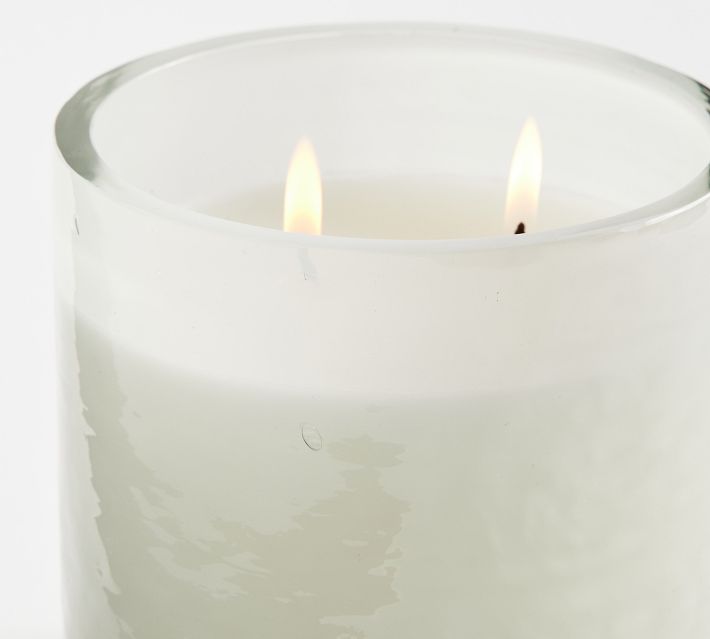 Hammered Glass Scented Candle - Bergamot & White Oak