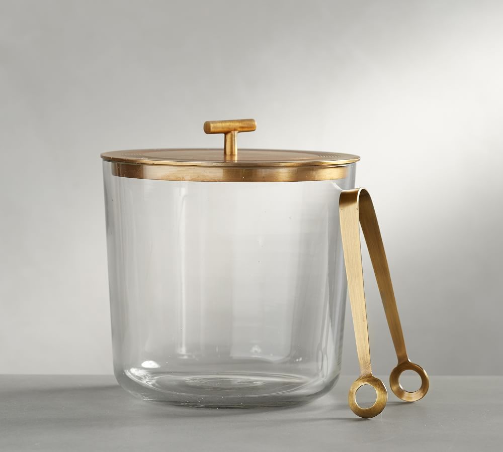 Gold ice store bucket with lid