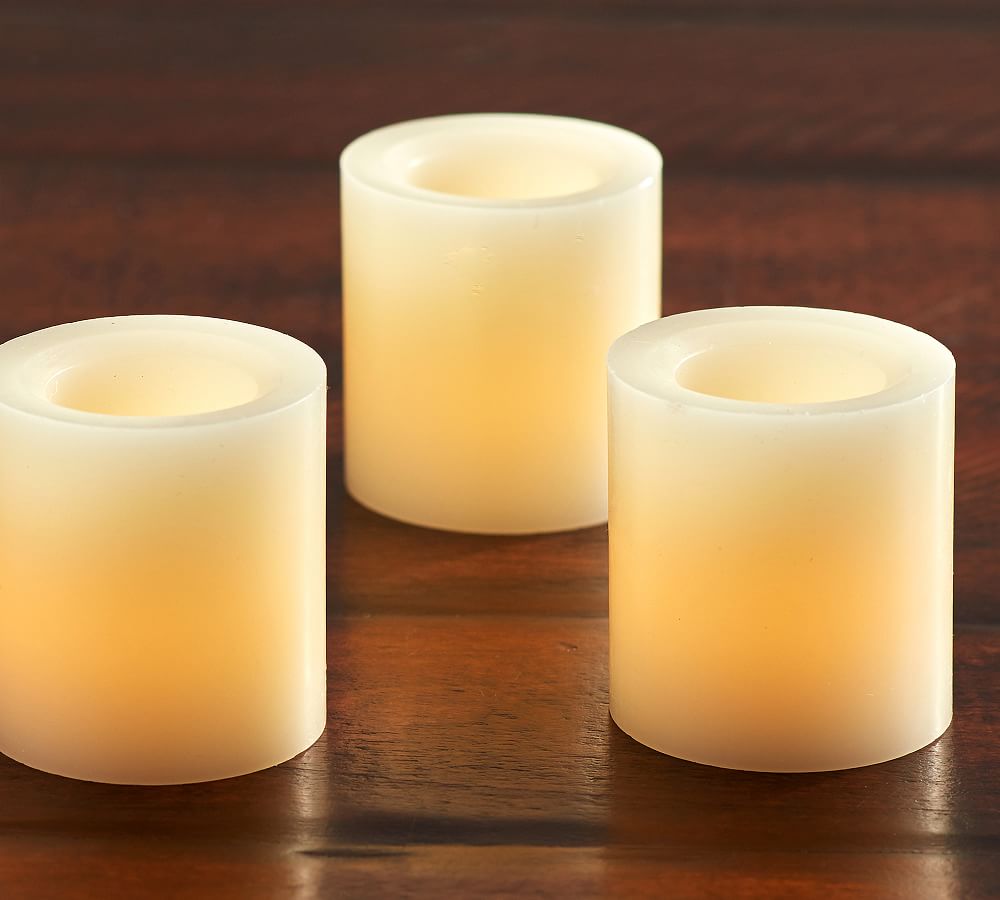 Flameless LED Wax Votive Candles - Set of 4