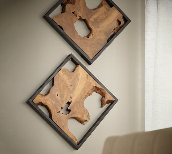 Live Edge Teak Framed Wall Art Pottery Barn