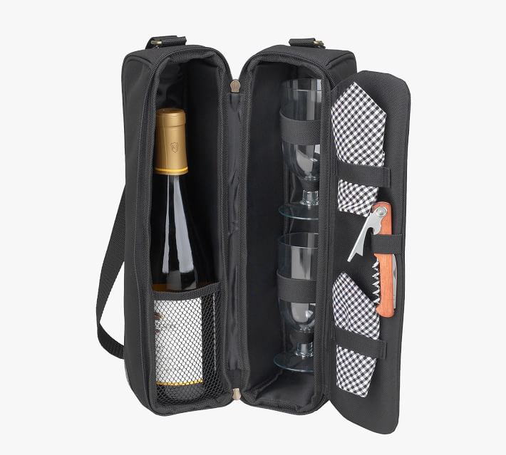 2 Bottles Wine Bag Covers Wine Bottle Holder Cooler Bag Black Wine