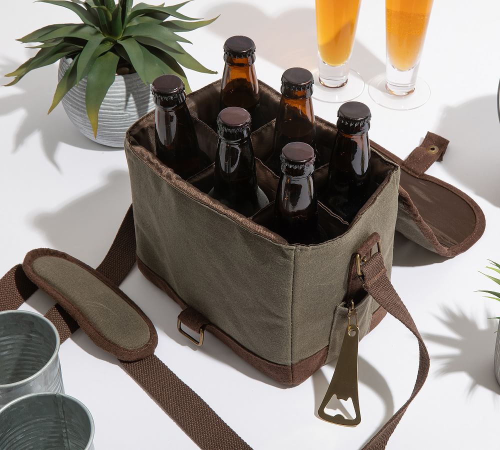 Greenpoint Waxed Canvas 6 Pack Beer Cooler Pottery Barn