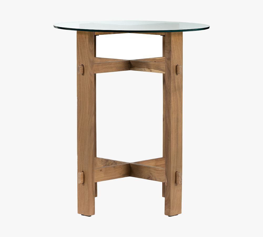 Castro Round Glass Top Bar Height Table Pottery Barn