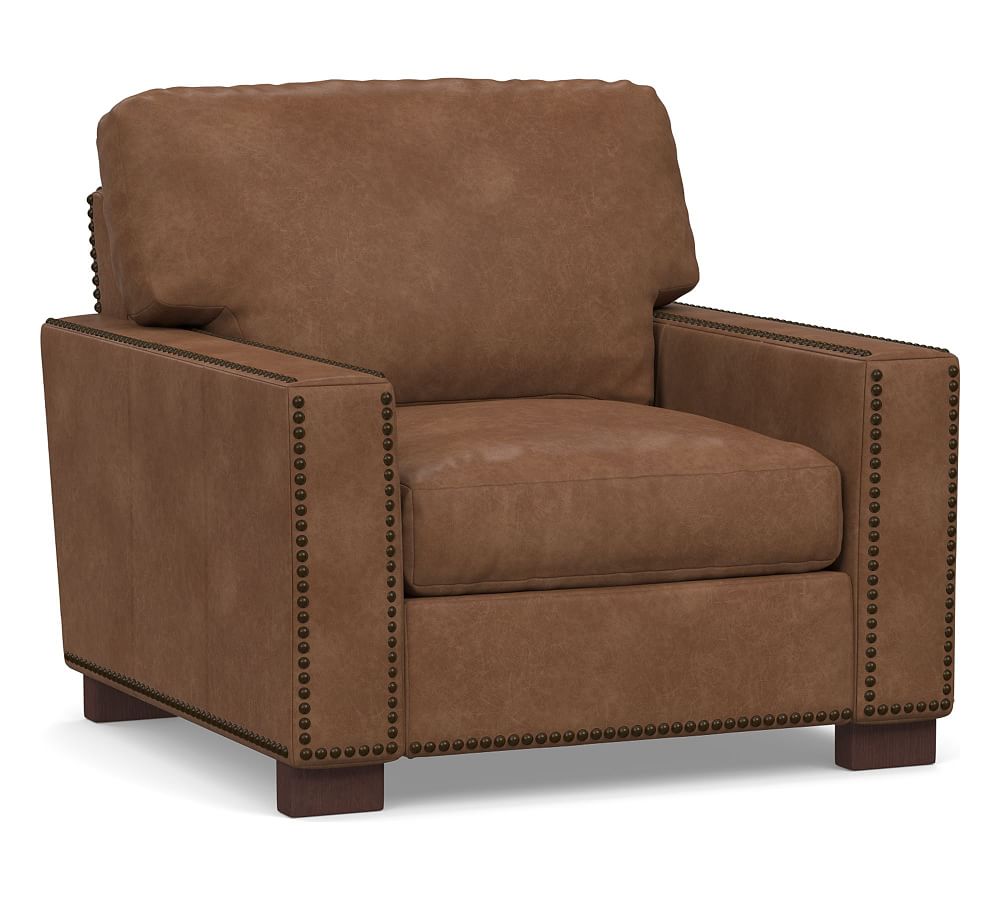 Turner Square Arm Leather Armchair