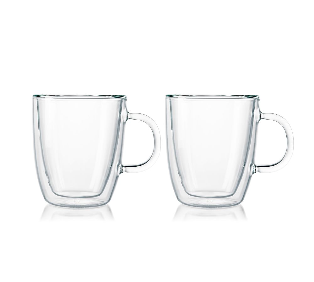Bodum Bistro 15-ounce Double-Wall Glass Mug Set of 2