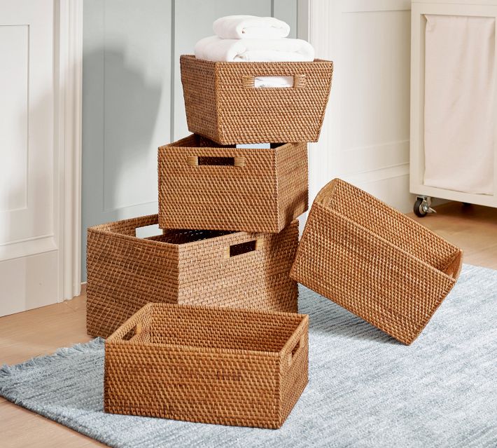 Taupe Y-Weave Storage Basket, Extra Small