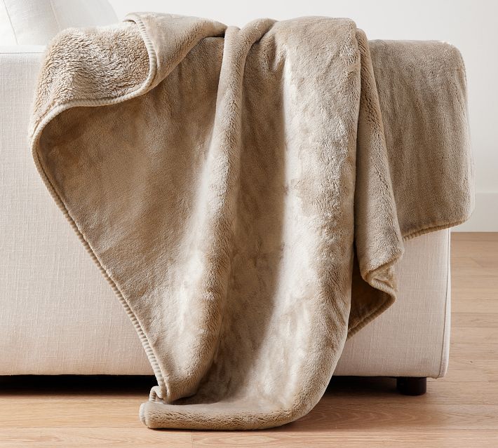 Cloud Vegan Washable Faux Sherpa Fur Pillow in Taupe