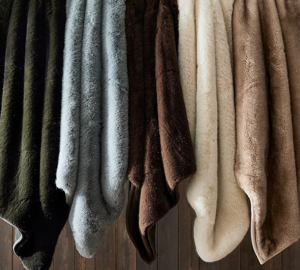 Faux Fur Mink Throw Pottery Barn