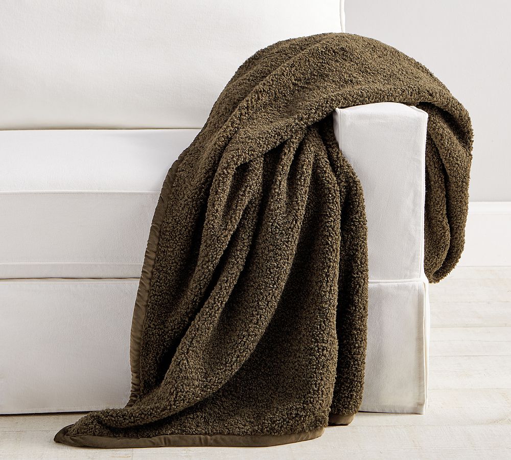 Cozy Teddy Faux Fur Throw Blanket Pottery Barn