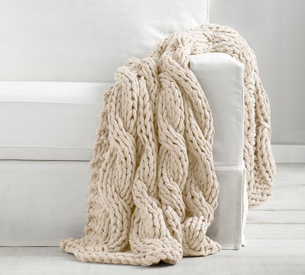 Colossal Handknit Throw Blanket | Pottery Barn