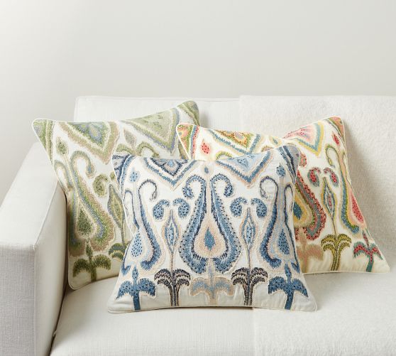 Yalla Embroidered Pillow Pottery Barn