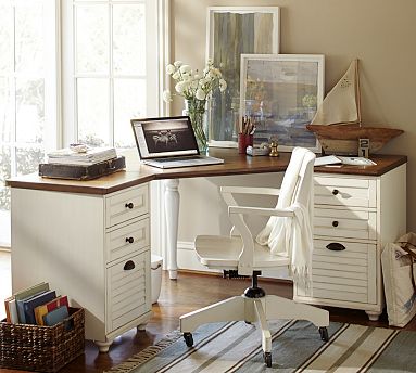 Enclosed Solid Wood Cabinet Utility Desk