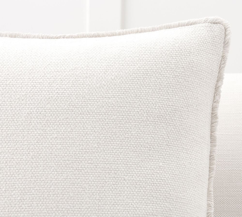 White Valle with Fringe Throw Pillow