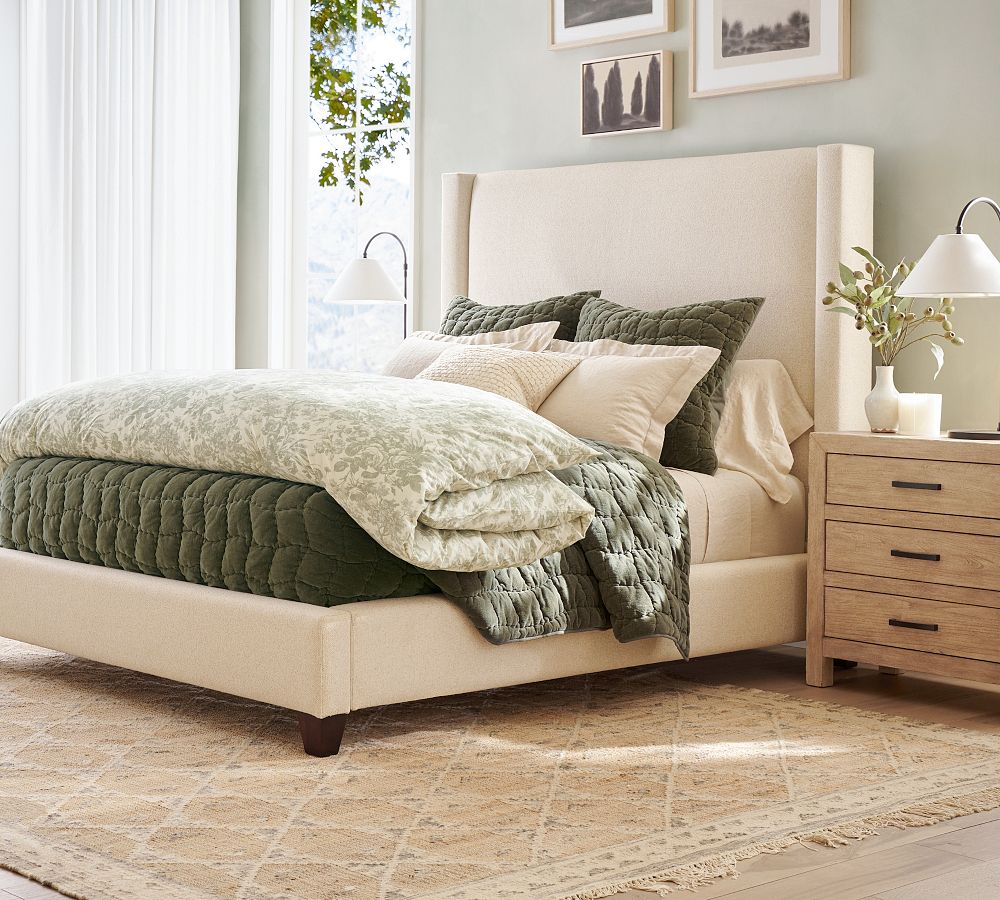 Harper NonTufted Upholstered Bed Quick Ship Pottery Barn