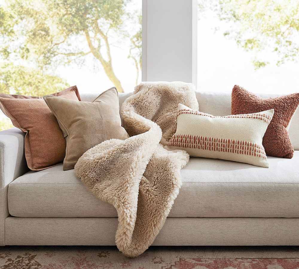 Faux fur throw blanket pottery online barn