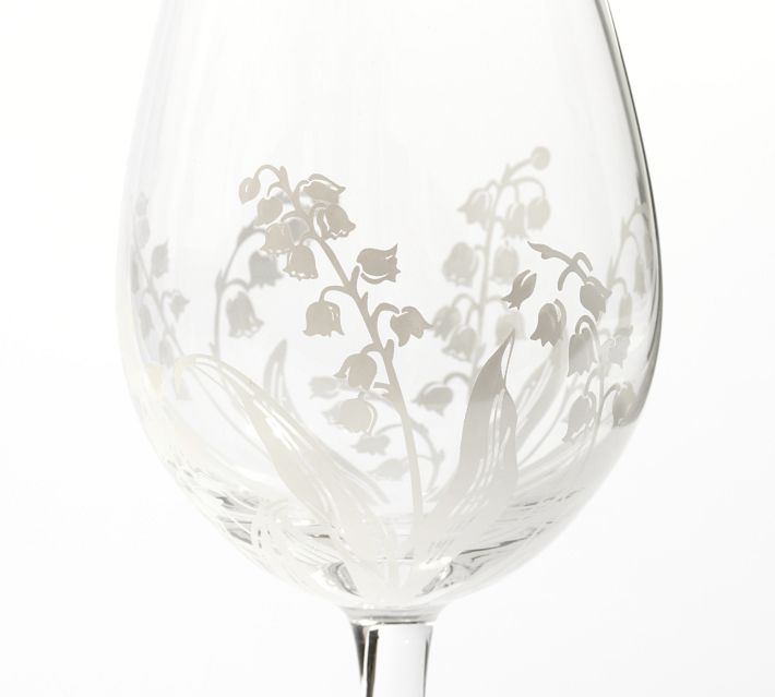 Monique Lhuillier Lily of the Valley Glass Champagne Flutes - Set of 4