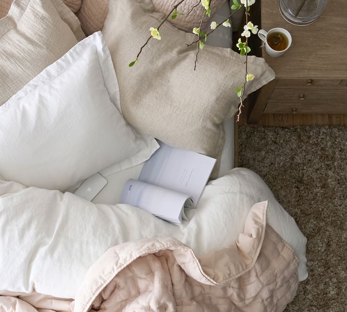 White Waffle Pillow Sham  LinenNotes – Linen Notes