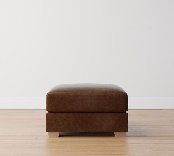 Canyon Leather Sectional Ottoman Pottery Barn