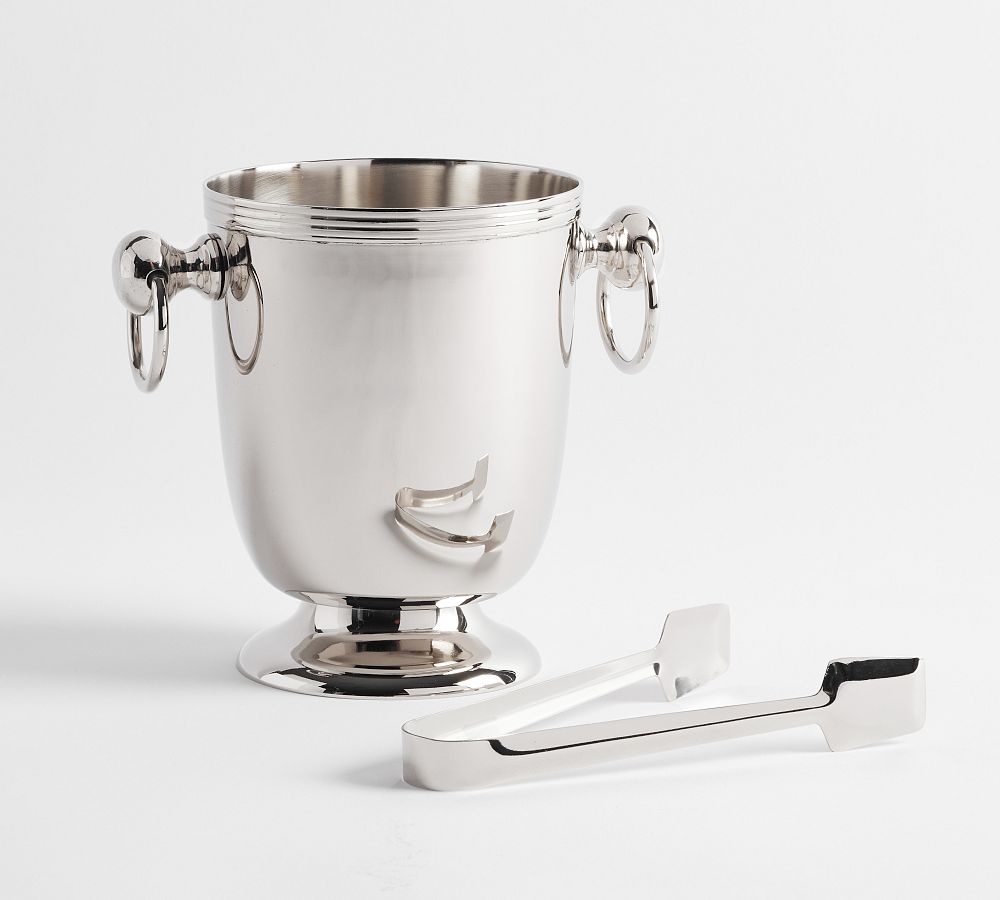 Heritage Silver Ice Bucket & Tongs Pottery Barn