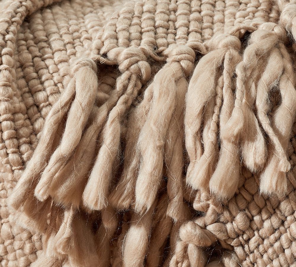 Textured Basketweave Knit Throw