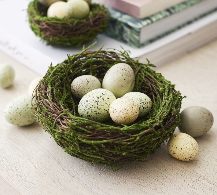 Faux Moss Nest with Eggs Clip-On Ornament - 2 Styles Creative Co-op DE7162A  – Mellow Monkey