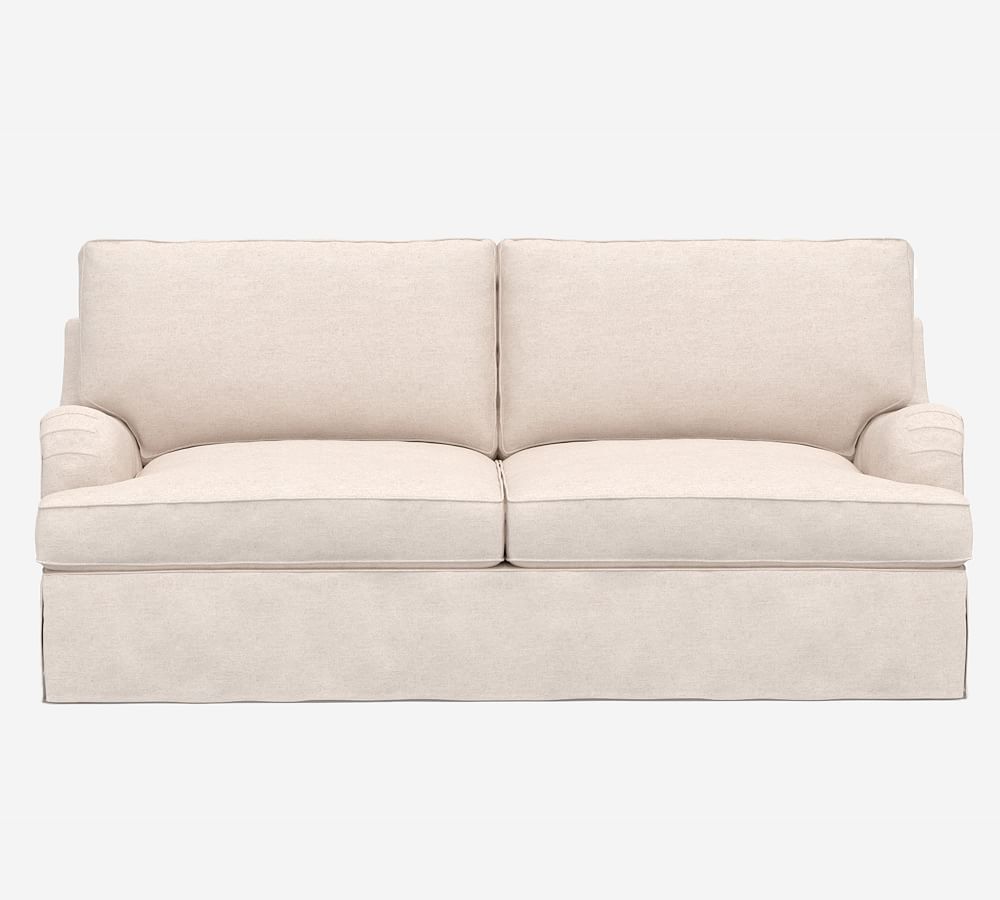 PB English Arm Slipcovered Sleeper Sofa with Memory Foam Mattress (87&quot;)