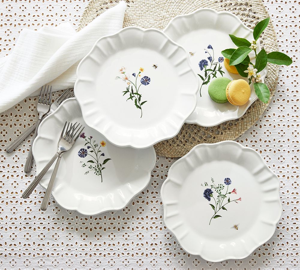 Monique Lhuillier Juliana Floral Stoneware Salad Plates - Set of 4