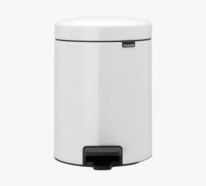 Bino Stainless Steel 1.3 Gallon / 5 Liter Rectangle Step Trash Can, Matte White