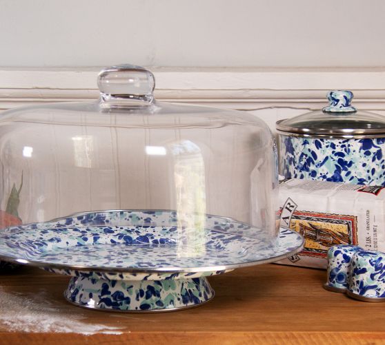 Golden Rabbit Enamel Cake Stand & Dome Pottery Barn